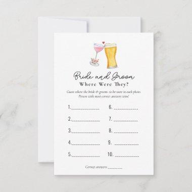 Bubbles & Brew "Where were they" Shower games Invitations