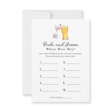 Bubbles & Brew "Where were they" Shower games Invitations