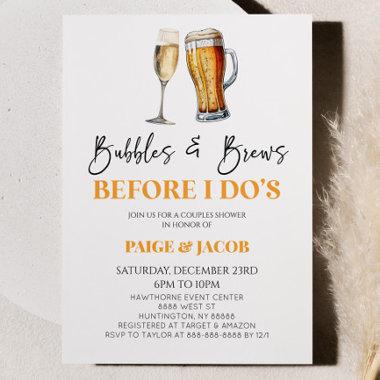 Bubbles Brews Before I Do's Wedding Couples Shower Invitations