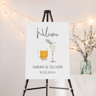 Bubbles & Brews Couples Shower Welcome Sign