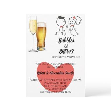 Bubbles & Brews Couples Wedding | Wedding Couple Invitations