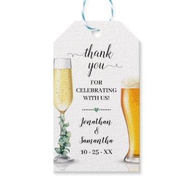 bubbles & brews favor tag greenery bridal shower