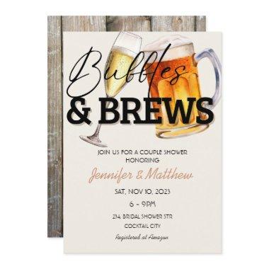 Bubbles Brews Rustic Wood Beer Couples Shower