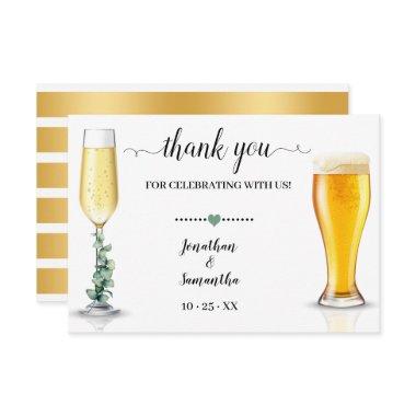 Bubbles & Brews Shower Wedding Flat Thank You