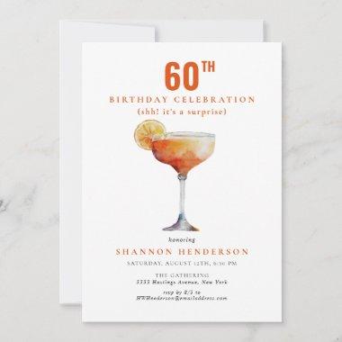 Bubbly Drink 60th Birthday Party Invitations