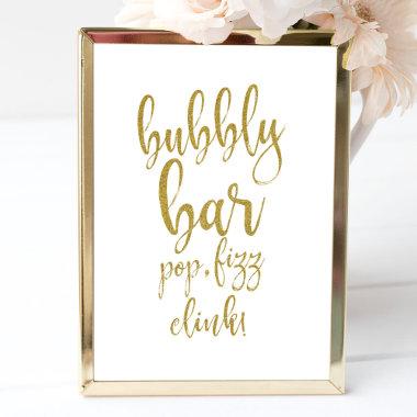 Bubbly Mary Bar Gold Affordable Wedding Sign