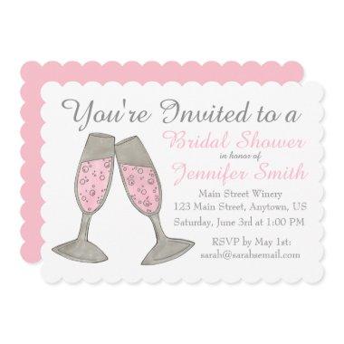 Bubbly Pink Champagne Toast Cheers