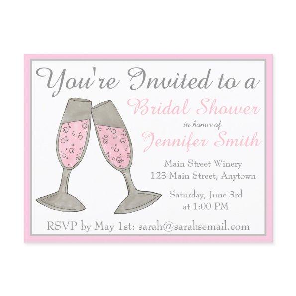 Bubbly Pink Champagne Toast Cheers  Invitation Post