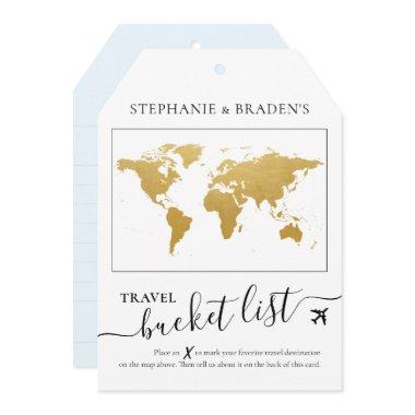 Bucket List Travel Advice Luggage Tag Shape Invitations