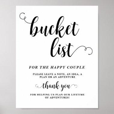 Bucket List wedding sign poster