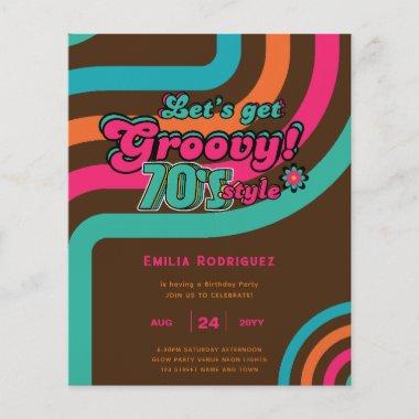 BUDGET 70's Retro Disco Birthday Boogie Groovy Flyer