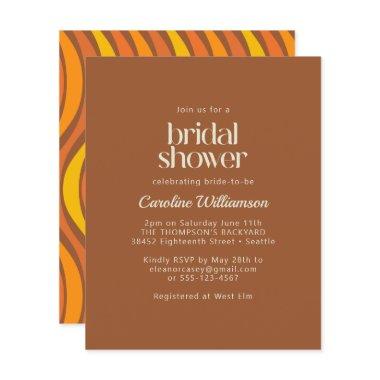 Budget 70s Wavy Lines Orange Brown Bridal Shower