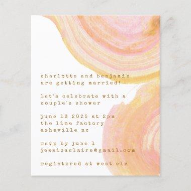 Budget Abstract Watercolor Swirl Couples Shower