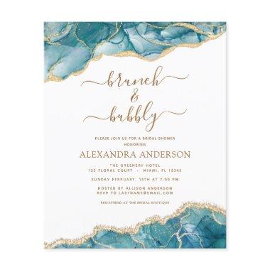 Budget Agate Teal Brunch & Bubbly  Flyer