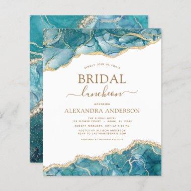Budget Agate Teal Gold Bridal Shower Luncheon