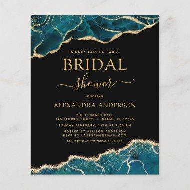 Budget Agate Turquoise Bridal Shower Teal Gold