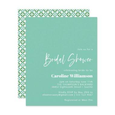 Budget Aqua Blue Mid Mod Geometric Bridal Shower