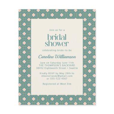 Budget Art Deco Geometric Teal Pink