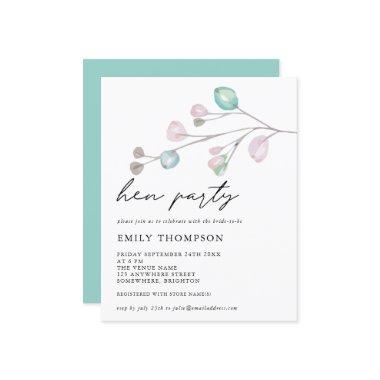 Budget Artsy Leaves Hen Party Invitations