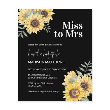 Budget Black Wood Sunflower  Invite