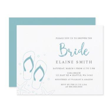 Budget Blue Flip Flops Beach  Invite