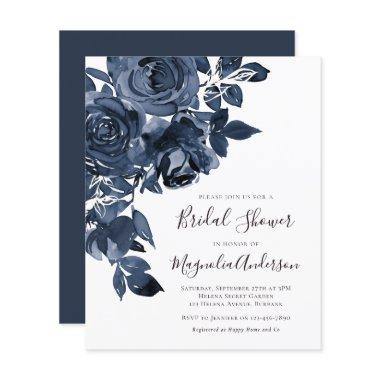 Budget Blue Floral Bridal Shower Invitations