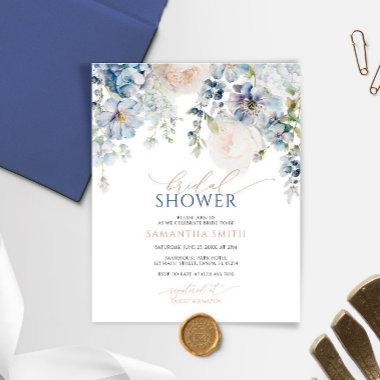 Budget Blue Hydrangea Bridal Shower Invitations