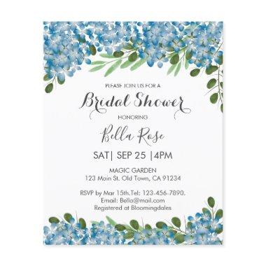 Budget Blue Hydrangeas Bridal Shower Invitations