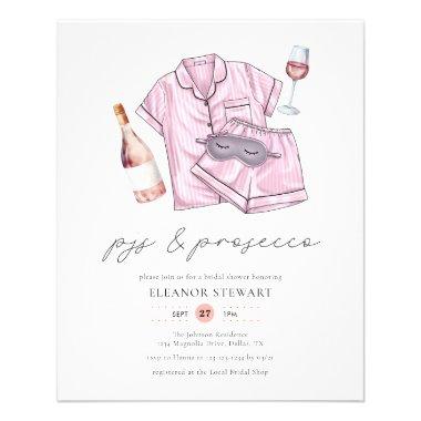 Budget Blush Pink PJs & Prosecco Bridal Shower Flyer