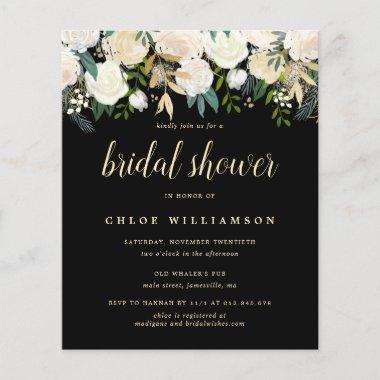 Budget Blush White Floral Bridal Shower Invitations