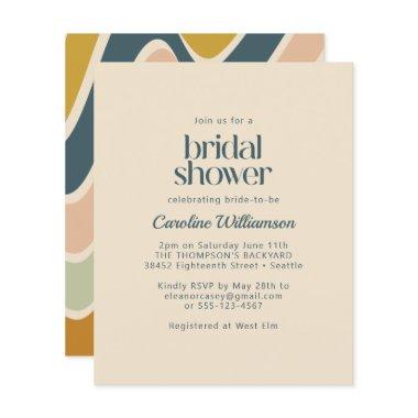 Budget Boho Abstract Wavy Teal Blush Bridal Shower