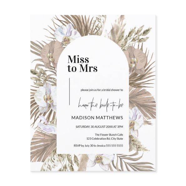 Budget Boho Blush Palm  Invite Flyer