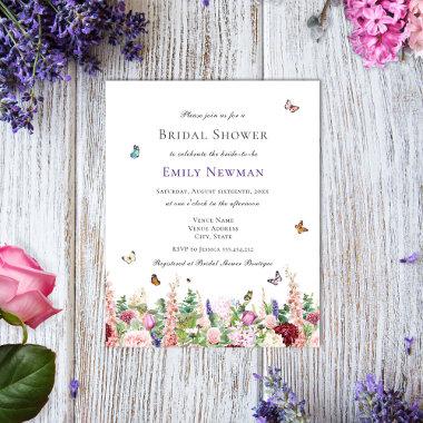Budget Boho Floral Bridal Shower Invitations