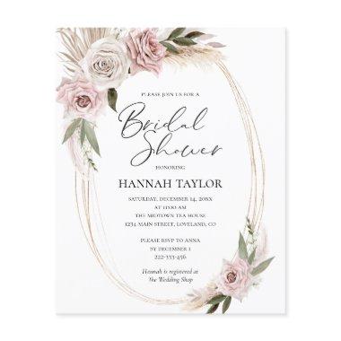 Budget Boho Floral Bridal Shower Invite