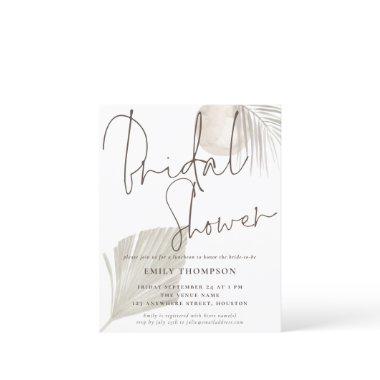 Budget Boho Grass Beige Bridal Shower Invitations