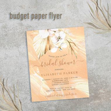Budget boho pampas grass bridal shower Invitations flyer