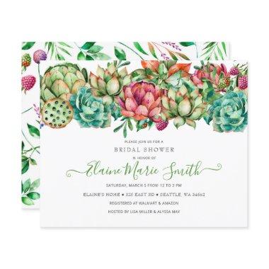 Budget Boho Succulent Bridal Shower Invitations