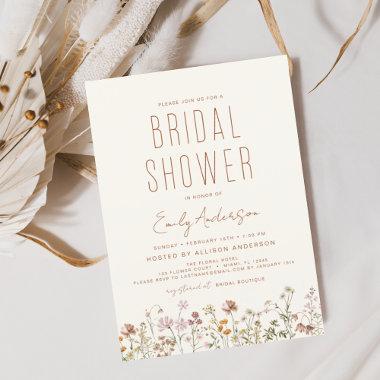 Budget Boho Wildflower Bridal Shower Invitations Flyer