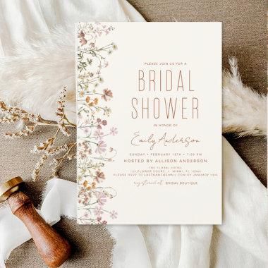 Budget Boho Wildflower Bridal Shower Invitations Flyer