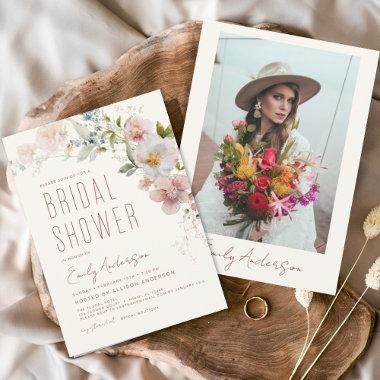 Budget Boho Wildflower Bridal Shower Photo Flyer