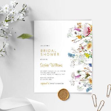 Budget Boho Wildflowers Bridal Shower Invitations