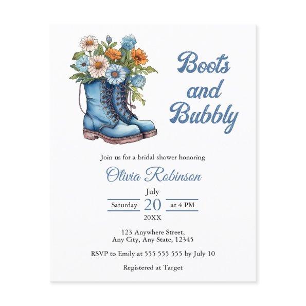 Budget Boots & Bubbly Blue  Invite