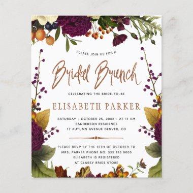 Budget bridal brunch fall bridal shower Invitations