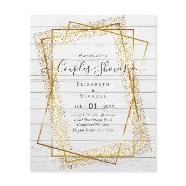 BUDGET Bridal COUPLES Shower Gold Geometric Frame Flyer