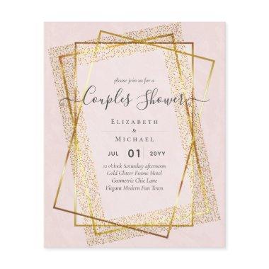 BUDGET Bridal COUPLES Shower Gold Geometric Frame Flyer