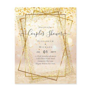 BUDGET Bridal COUPLES Shower Gold Geometric Frame Flyer