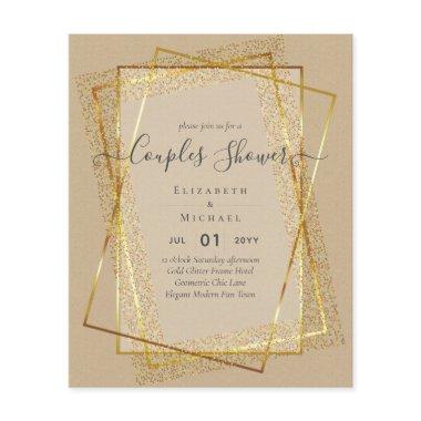 BUDGET Bridal COUPLES Shower Gold Geometric Frame Flyer