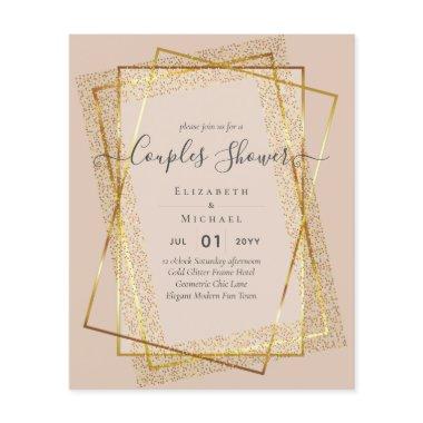 BUDGET Bridal COUPLES Shower Gold Geometric Frame Flyer