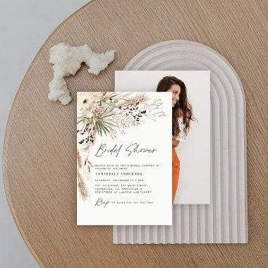 Budget Bridal hower pampas grass Photo Invitations