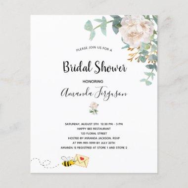 BUDGET Bridal Shower eucalyptus floral bumble bee
